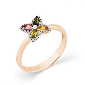 Золотое кольцо Мастер Бриллиант 01M1-108409-00-60 с бриллиантом и турмалином 01M1-108409-00-60 фото