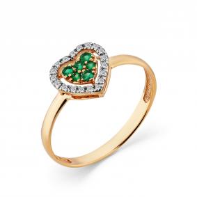 Золотое кольцо Мастер Бриллиант 01M1-108412-00-01 с бриллиантом и изумрудом 01M1-108412-00-01 фото