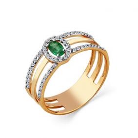 Золотое кольцо Мастер Бриллиант 01M1-108456-00-01 с бриллиантом и изумрудом 01M1-108456-00-01 фото