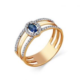 Золотое кольцо Мастер Бриллиант 01M1-108456-00-02 с бриллиантом и сапфиром 01M1-108456-00-02 фото