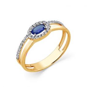 Золотое кольцо Мастер Бриллиант 01M1-108457-00-02 с бриллиантом и сапфиром 01M1-108457-00-02 фото