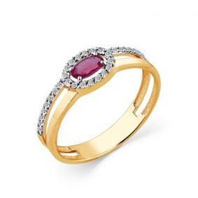 Золотое кольцо Мастер Бриллиант 01M1-108457-00-03 с бриллиантом и рубином 01M1-108457-00-03 фото