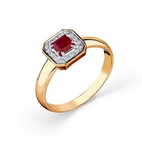 Золотое кольцо Мастер Бриллиант 01M1-108751-00-03 с бриллиантом и рубином 01M1-108751-00-03 фото