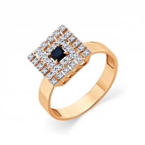 Золотое кольцо Мастер Бриллиант 01M1-109341-00-02 с бриллиантом и сапфиром 01M1-109341-00-02 фото