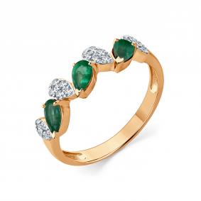 Золотое кольцо Мастер Бриллиант 01M1-109363-00-01 с бриллиантом и изумрудом 01M1-109363-00-01 фото