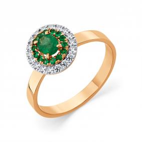 Золотое кольцо Мастер Бриллиант 01M1-109368-00-01 с бриллиантом и изумрудом 01M1-109368-00-01 фото