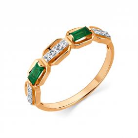 Золотое кольцо Мастер Бриллиант 01M1-109369-00-01 с бриллиантом и изумрудом 01M1-109369-00-01 фото