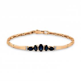 Золотой браслет Мастер Бриллиант 01M10-120164-00-02 с бриллиантом и сапфиром 01M10-120164-00-02 фото