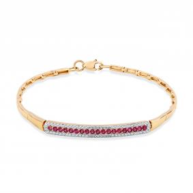 Золотой браслет Мастер Бриллиант 01M10-120347-00-03 с бриллиантом и рубином 01M10-120347-00-03 фото