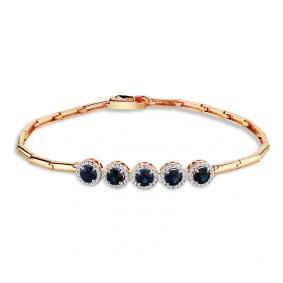 Золотой браслет Мастер Бриллиант 01M10-120440-00-02 с бриллиантом и сапфиром 01M10-120440-00-02 фото