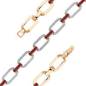 Золотой браслет Мастер Бриллиант 01M10-120452-00-03 с бриллиантом и рубином 01M10-120452-00-03 фото