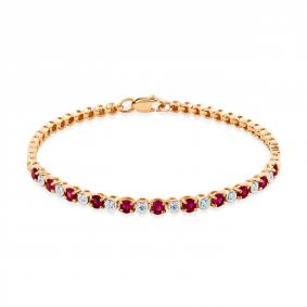 Золотой браслет Мастер Бриллиант 01M10-120496-00-03 с бриллиантом и рубином 01M10-120496-00-03 фото