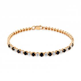 Золотой браслет Мастер Бриллиант 01M10-120496-01-02 с бриллиантом и сапфиром 01M10-120496-01-02 фото