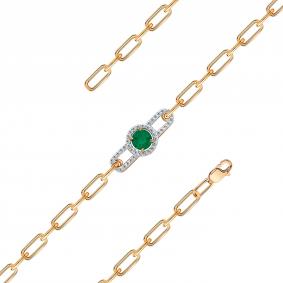 Золотой браслет Мастер Бриллиант 01M10-120533-70-01 с бриллиантом и изумрудом 01M10-120533-70-01 фото