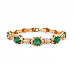 Золотой браслет Мастер Бриллиант 01M10-120549-00-01 с бриллиантом и изумрудом 01M10-120549-00-01 фото