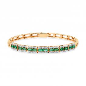 Золотой браслет Мастер Бриллиант 01M10-120564-00-01 с бриллиантом и изумрудом 01M10-120564-00-01 фото