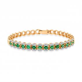 Золотой браслет Мастер Бриллиант 01M10-120565-00-01 с бриллиантом и изумрудом 01M10-120565-00-01 фото