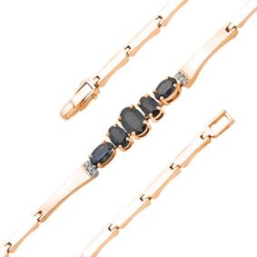 Золотой браслет Мастер Бриллиант 01M10-164-02 с бриллиантом и сапфиром 01M10-164-02 фото