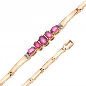 Золотой браслет Мастер Бриллиант 01M10-164-03 с бриллиантом и рубином 01M10-164-03 фото