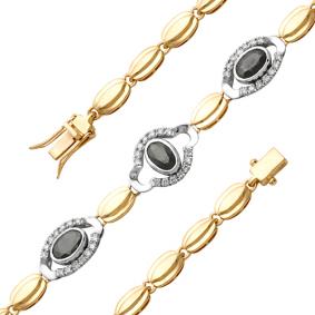 Золотой браслет Мастер Бриллиант 01M10-250-02 с бриллиантом и сапфиром 01M10-250-02 фото