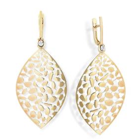 Золотые серьги Мастер Бриллиант 01M2-000-002 с бриллиантом 01M2-000-002 фото