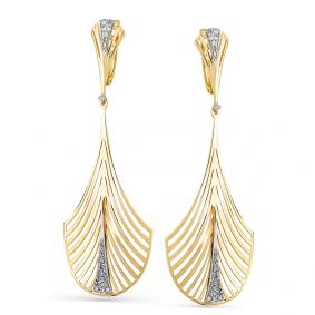 Золотые серьги Мастер Бриллиант 01M2-000-028/1 с бриллиантом 01M2-000-028/1 фото