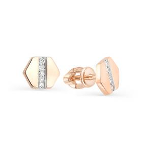 Золотые серьги Мастер Бриллиант 01M2-102-018 с бриллиантом 01M2-102-018 фото