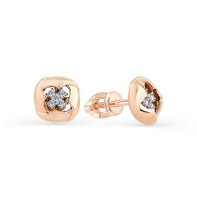 Золотые серьги Мастер Бриллиант 01M2-102-025 с бриллиантом 01M2-102-025 фото