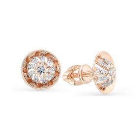 Золотые серьги Мастер Бриллиант 01M2-102-030 с бриллиантом 01M2-102-030 фото