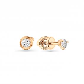 Золотые серьги Мастер Бриллиант 01M2-102-067 с бриллиантом 01M2-102-067 фото