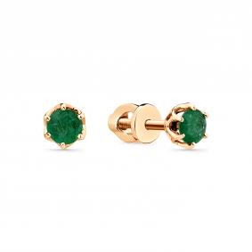 Золотые серьги Мастер Бриллиант 01M2-102051-00-01 с изумрудом 01M2-102051-00-01 фото