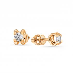 Золотые серьги Мастер Бриллиант 01M2-102060-00-00 с бриллиантом 01M2-102060-00-00 фото