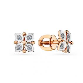 Золотые серьги Мастер Бриллиант 01M2-102130-00-00 с бриллиантом 01M2-102130-00-00 фото