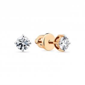 Золотые серьги Мастер Бриллиант 01M2-102258-00-00 с бриллиантом 01M2-102258-00-00 фото