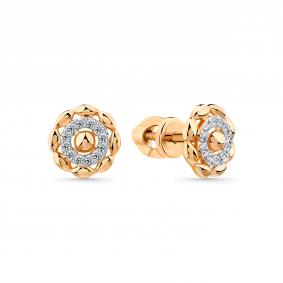 Золотые серьги Мастер Бриллиант 01M2-102281-00-70 с бриллиантом 01M2-102281-00-70 фото