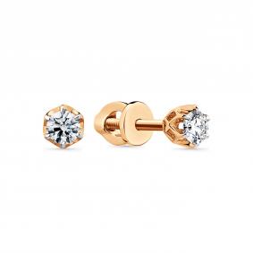 Золотые серьги Мастер Бриллиант 01M2-102289-00-00 с бриллиантом 01M2-102289-00-00 фото