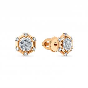 Золотые серьги Мастер Бриллиант 01M2-102301-00-00 с бриллиантом 01M2-102301-00-00 фото