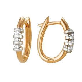 Золотые серьги Мастер Бриллиант 01M2-104-101 с бриллиантом 01M2-104-101 фото