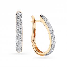 Золотые серьги Мастер Бриллиант 01M2-104-214 с бриллиантом 01M2-104-214 фото