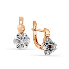 Золотые серьги Мастер Бриллиант 01M2-104-217/50 с бриллиантом 01M2-104-217/50 фото