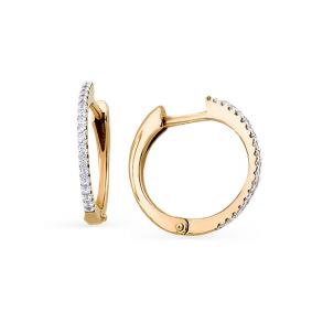 Золотые серьги Мастер Бриллиант 01M2-104-225 с бриллиантом 01M2-104-225 фото