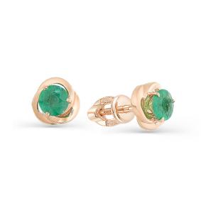 Золотые серьги Мастер Бриллиант 01M2-104-270-01 с изумрудом 01M2-104-270-01 фото