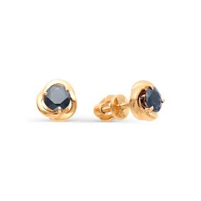 Золотые серьги Мастер Бриллиант 01M2-104-270-02 с сапфиром 01M2-104-270-02 фото