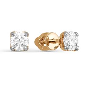 Золотые серьги Мастер Бриллиант 01M2-104-296/1 с бриллиантом 01M2-104-296/1 фото