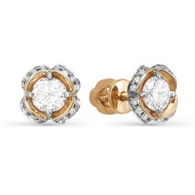 Золотые серьги Мастер Бриллиант 01M2-104-299 с бриллиантом 01M2-104-299 фото