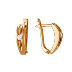 Золотые серьги Мастер Бриллиант 01M2-104-514 с бриллиантом 01M2-104-514 фото