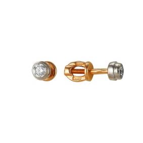 Золотые серьги Мастер Бриллиант 01M2-104-564/4 с бриллиантом 01M2-104-564/4 фото