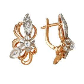 Золотые серьги Мастер Бриллиант 01M2-104-592 с бриллиантом 01M2-104-592 фото