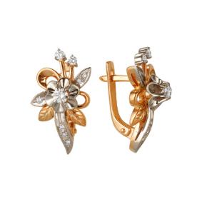 Золотые серьги Мастер Бриллиант 01M2-104-635/1 с бриллиантом 01M2-104-635/1 фото