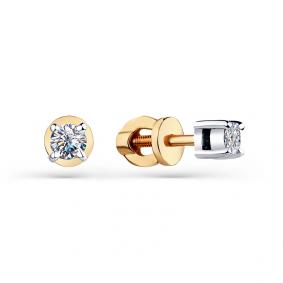 Золотые серьги Мастер Бриллиант 01M2-104-735 с бриллиантом 01M2-104-735 фото